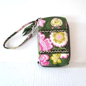 Vera Bradley wristlet pink green floral